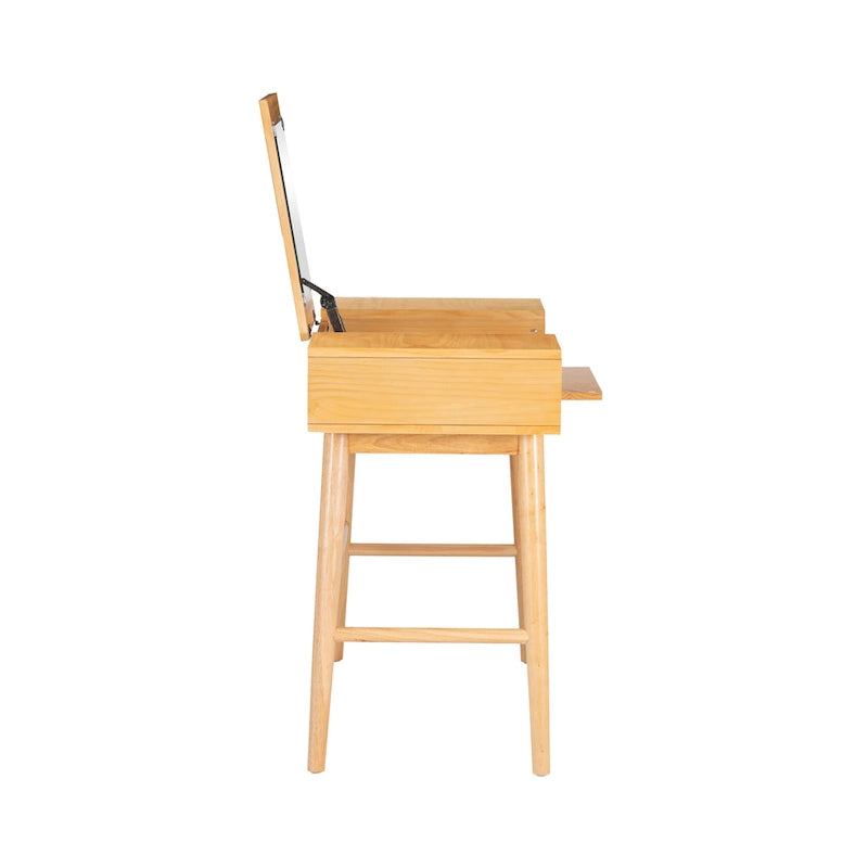 Natural Wooden 2 Cane Drawer Vanity