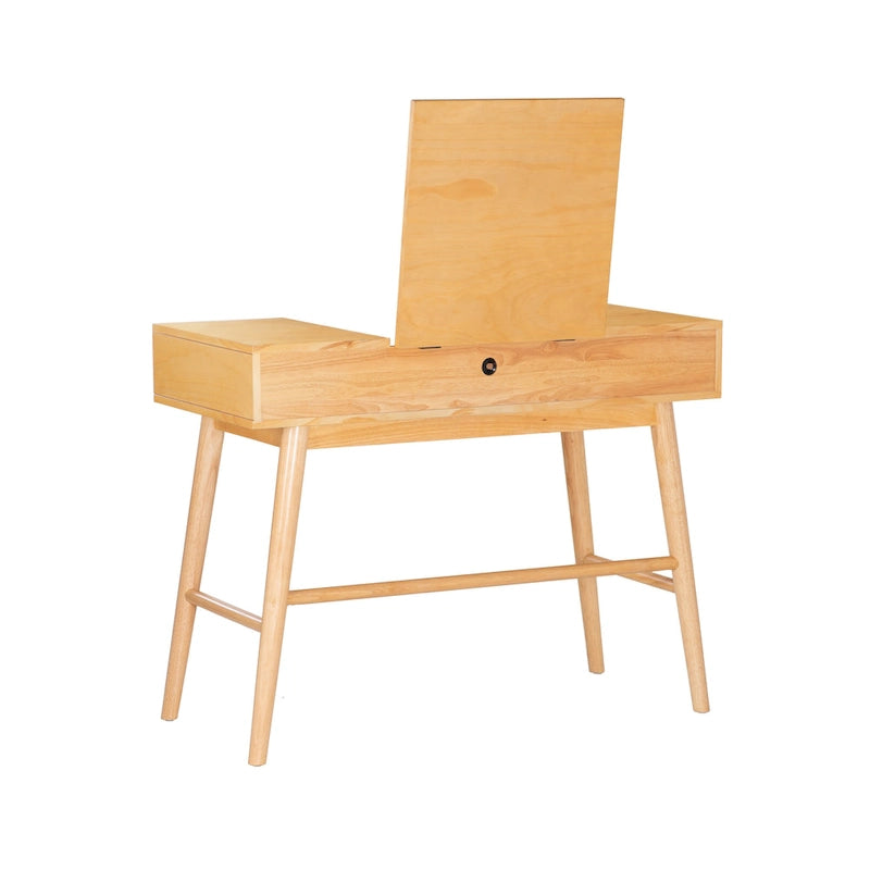 Natural Wooden 2 Cane Drawer Vanity