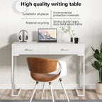 Computer Desk with 2 Drawers, ModernStudy Writing Table with Storage for Home Office