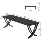 78.74 Extra Long Double Computer Desk with Unique Metal Legs for Home Office