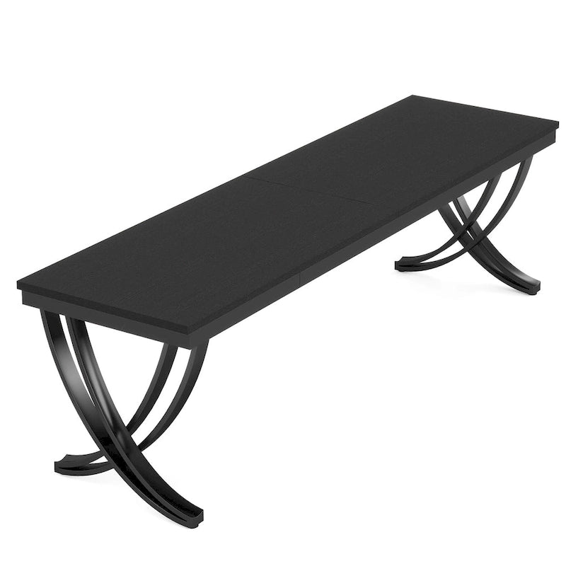 78.74 Extra Long Double Computer Desk with Unique Metal Legs for Home Office