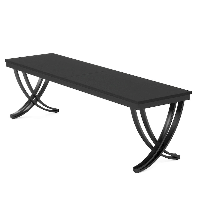 78.74 Extra Long Double Computer Desk with Unique Metal Legs for Home Office