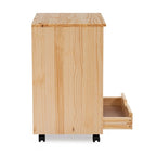 25.25 Natural Brown Wide Rolling Storage Cabinet with 6 Drawer