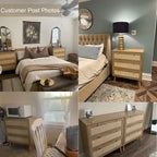 3-Drawer Rattan Dresser Modern Boho Chest of Drawers with Spacious Storage for Bedroom