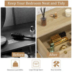 3-Drawer Rattan Dresser Modern Boho Chest of Drawers with Spacious Storage for Bedroom