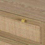 3-Drawer Rattan Dresser Modern Boho Chest of Drawers with Spacious Storage for Bedroom