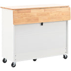 Large Kitchen Island Cart with an Adjustable Shelf and 2 Drawers