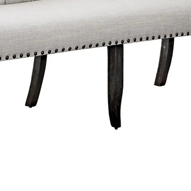 Stylish Long bench with tufted back, ivory