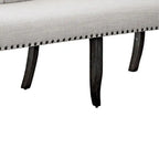 Stylish Long bench with tufted back, ivory