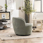 Single Fabric Modern Accent Chair 360 Degree Rotation Swivel Barrel Chairs