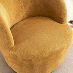 Single Fabric Modern Accent Chair 360 Degree Rotation Swivel Barrel Chairs