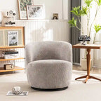 Single Fabric Modern Accent Chair 360 Degree Rotation Swivel Barrel Chairs