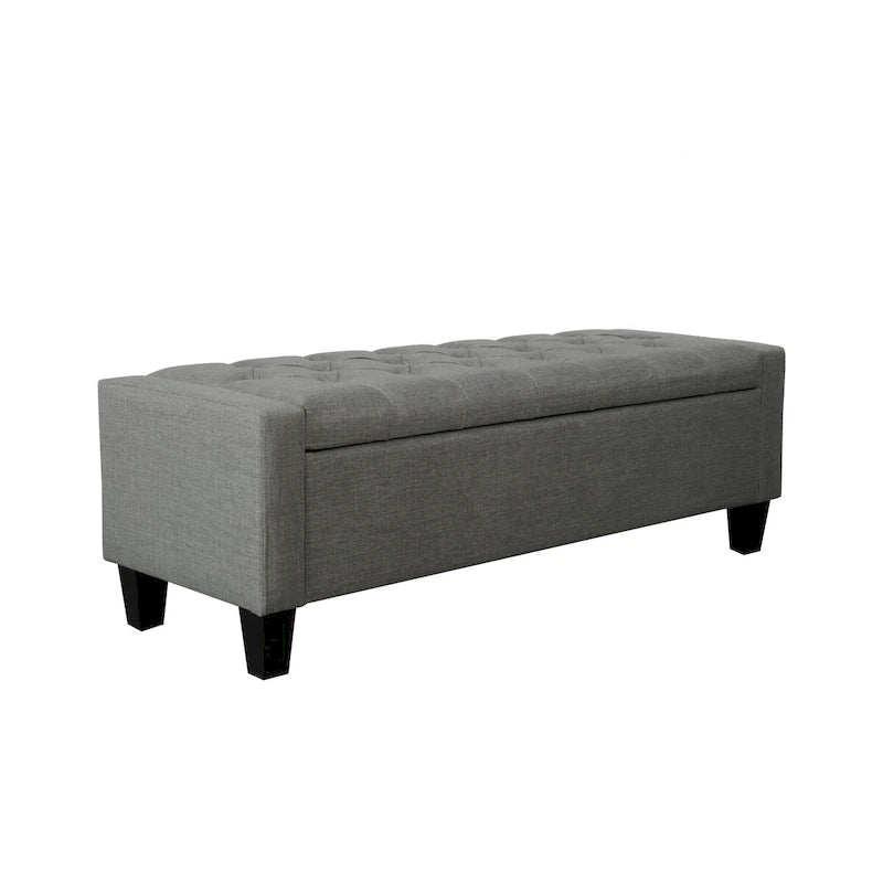 Fabric Button Tufted Storage Bench