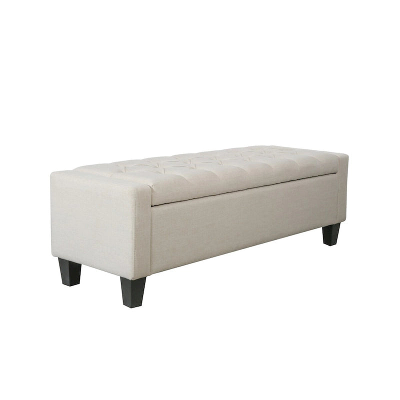 Fabric Button Tufted Storage Bench