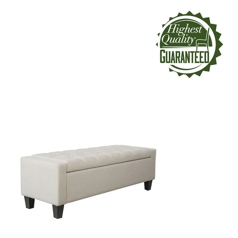 Fabric Button Tufted Storage Bench