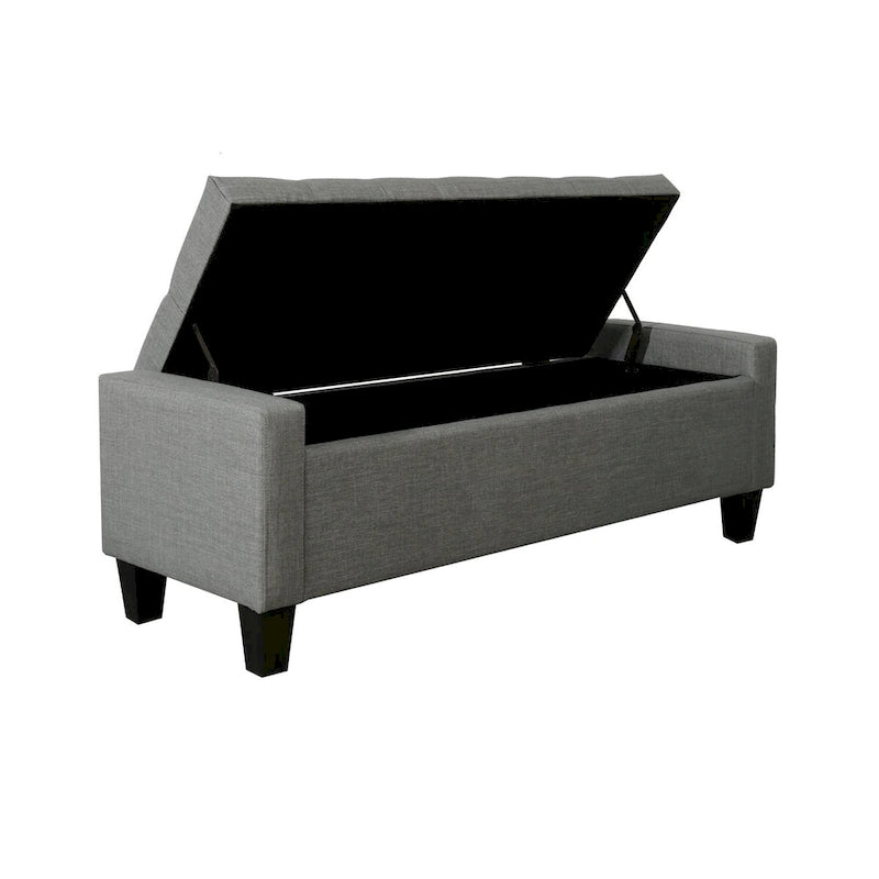 Fabric Button Tufted Storage Bench