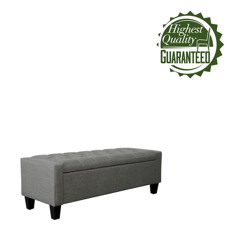Fabric Button Tufted Storage Bench