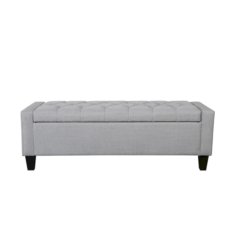 Fabric Button Tufted Storage Bench