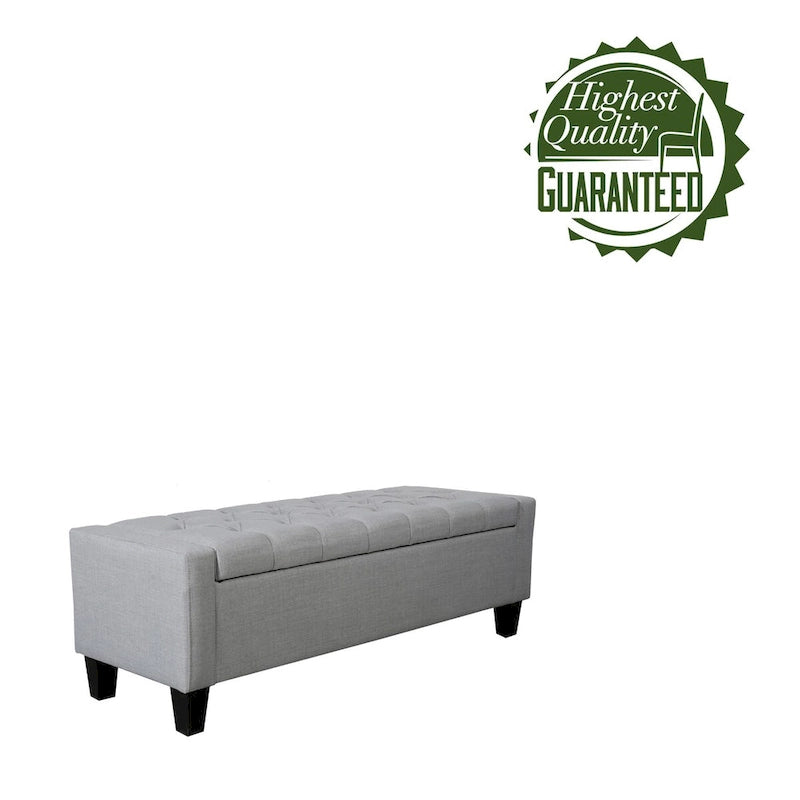 Fabric Button Tufted Storage Bench