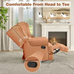 Swivel Recliner Chair with Extra Large Footrest, Grey