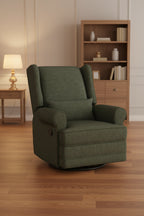 Swivel Recliner Chair with Extra Large Footrest, Grey