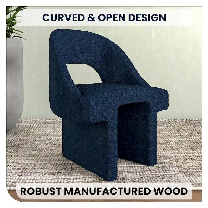 Boucle Modern Elegant Upholstered Accent Chair with MDF Wood Frame for Home Office Living Room & Bedroom