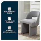 Boucle Modern Elegant Upholstered Accent Chair with MDF Wood Frame for Home Office Living Room & Bedroom