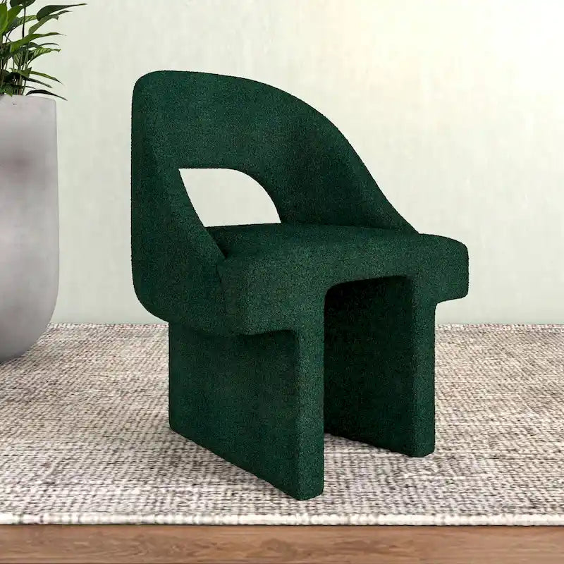 Boucle Modern Elegant Upholstered Accent Chair with MDF Wood Frame for Home Office Living Room & Bedroom