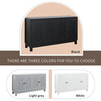 Large Storage Space Sideboard,4 Door Buffet Cabinet with Pull Ring Handles