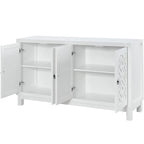 Large Storage Space Sideboard,4 Door Buffet Cabinet with Pull Ring Handles