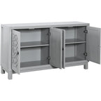 Large Storage Space Sideboard,4 Door Buffet Cabinet with Pull Ring Handles