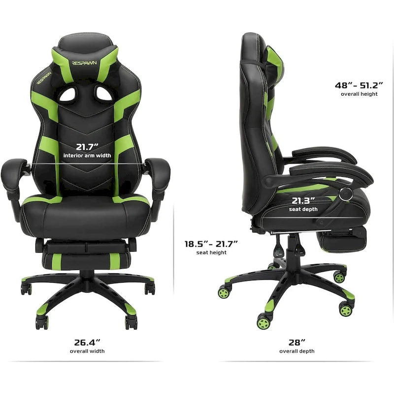 110 Pro Gaming Chair - Gaming Chair with Footrest, Ergonomic Computer Desk Chair