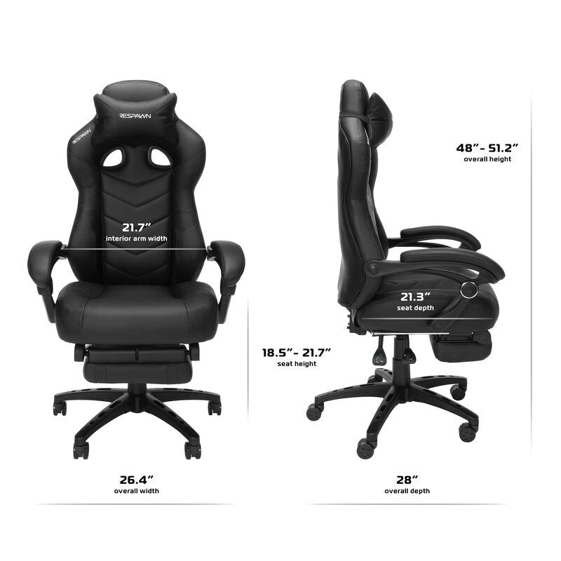 110 Pro Gaming Chair - Gaming Chair with Footrest, Ergonomic Computer Desk Chair