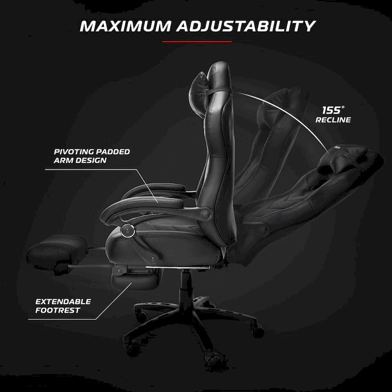 110 Pro Gaming Chair - Gaming Chair with Footrest, Ergonomic Computer Desk Chair