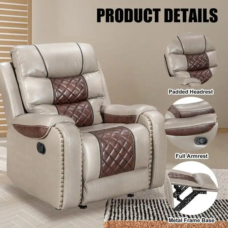 Big Size Faux Leather Recliner Chair for Living Room