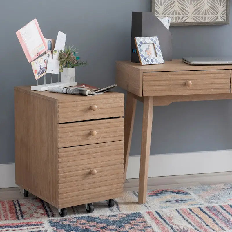 Wood 3 Drawer File Cabinet