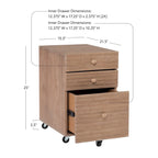 Wood 3 Drawer File Cabinet