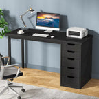 Modern Simple Computer Desk Study Writing Table with 5 Drawers